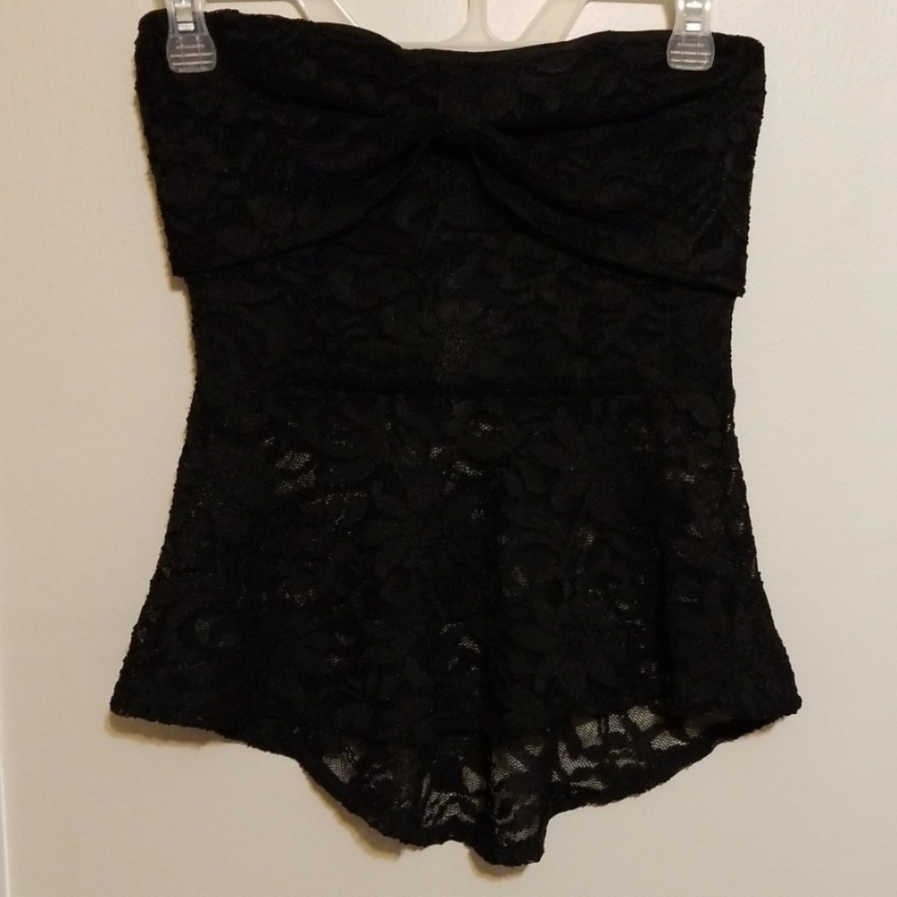 Strapless Peplum Top